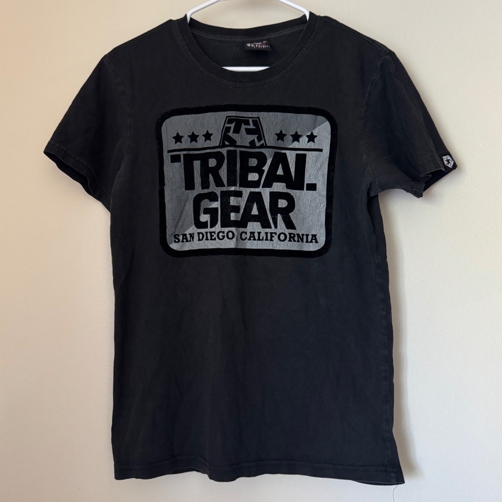 Vintage Y2K Tribal Gear San Diego California Graphic T Shirt Black Size M